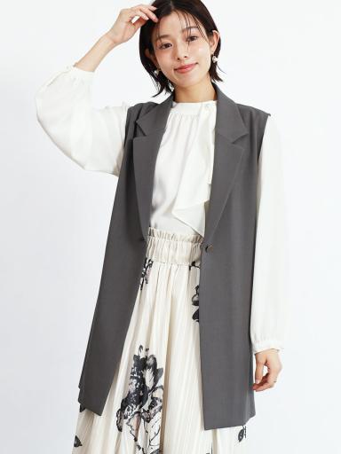 新品　ヤマダヤAga アーガ　ノースリーブベスト　ジレ ヤマダヤ Aga ベージュ ノースリーブ ベスト ボタン付き - メルカリ