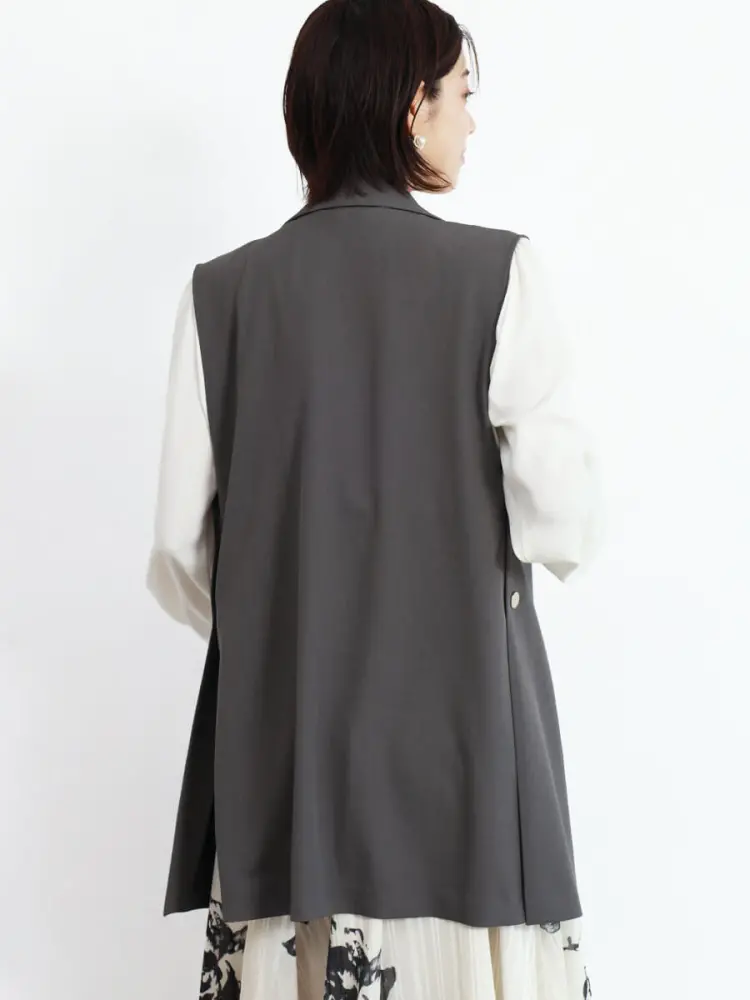 fennel ジレ　グレー　ベスト　スリット　9号 fennel ジレ グレー ベスト スリット 9号 素晴らしい品質 fennel