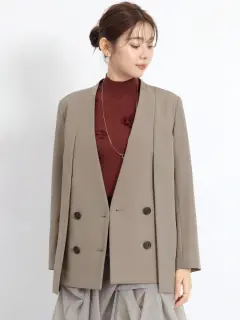 【専用】ヤマダヤ vin ノーカラージャケット グレー系 新品 ヤマダヤ vin ノーカラージャケット グレー系