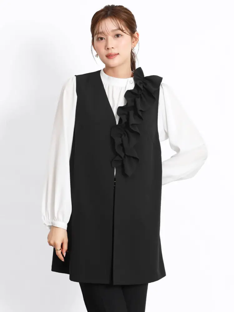 新品未使用 ヤマダヤ FENNEL アシンメトリーフリルジレ アシメラッフルフリルジレ - FENNEL - FENNEL｜YAMADAYA STORE