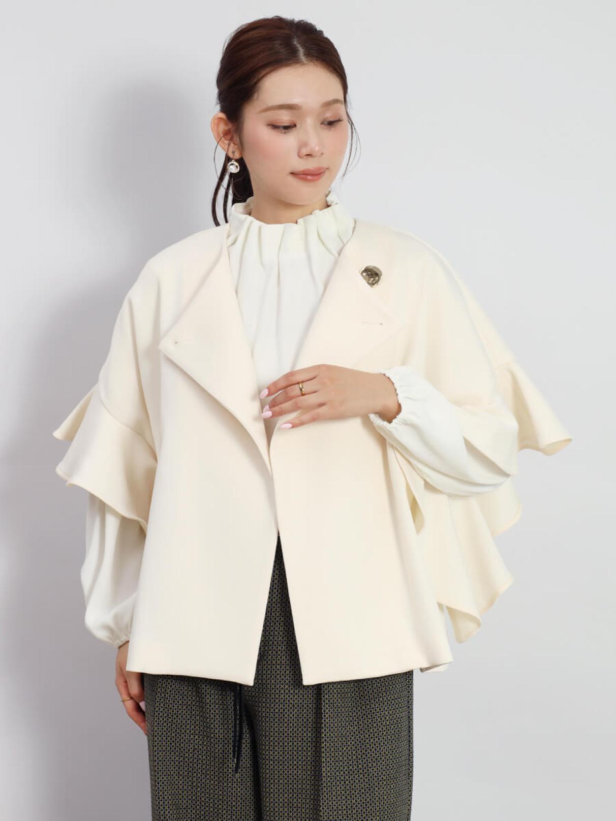 新品✨ヤマダヤ スコットクラブ フェンネル ノーカラー ケープコート