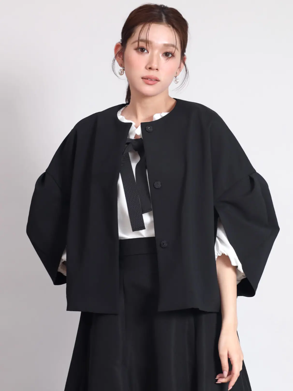 チューリップスリーブノーカラージャケット - FENNEL - FENNEL