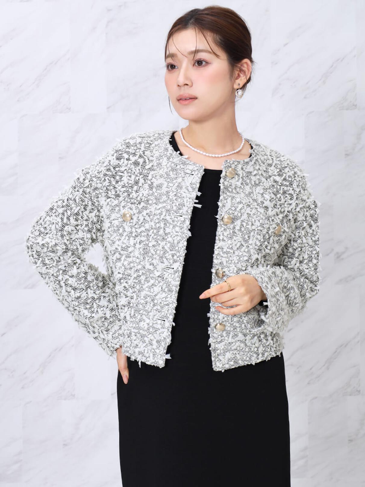 リボンツイードノーカラージャケット - FENNEL - FENNEL｜YAMADAYA STORE