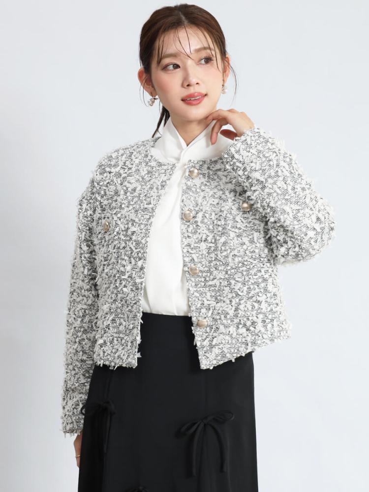 リボンツイードノーカラージャケット - FENNEL - FENNEL｜YAMADAYA STORE