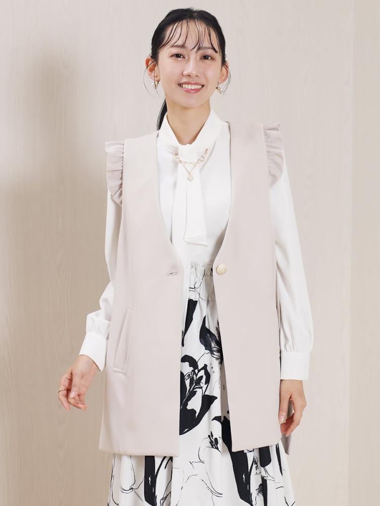 ノーカラー3WAYフリルジレ - FENNEL - FENNEL｜YAMADAYA STORE