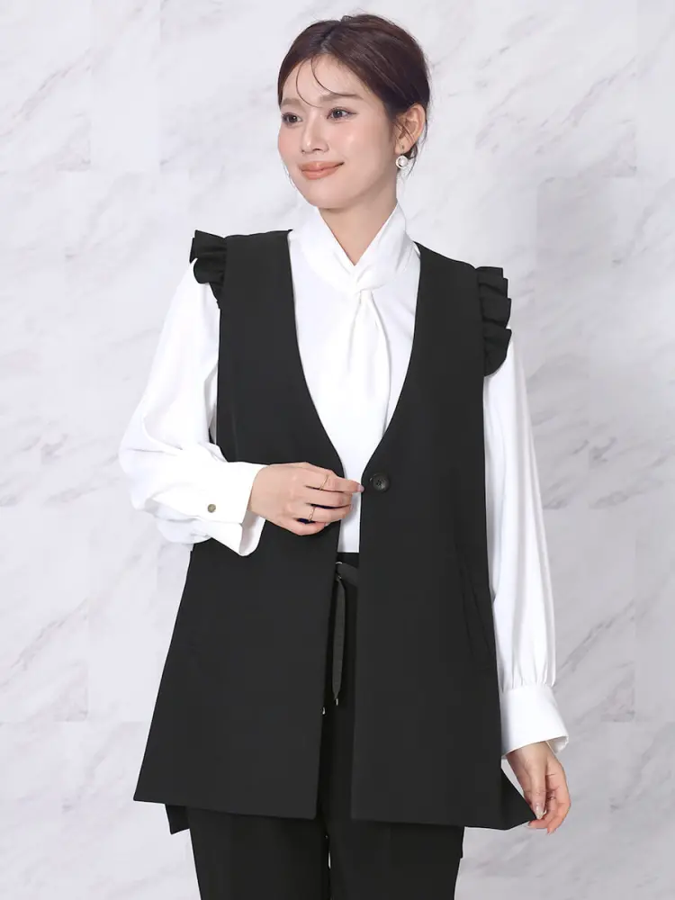 ノーカラー3WAYフリルジレ - FENNEL - FENNEL｜YAMADAYA STORE