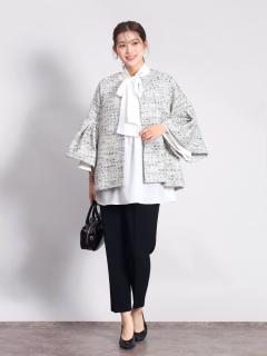 ラメファンシーツイードフレアスリーブジャケット - FENNEL - FENNEL