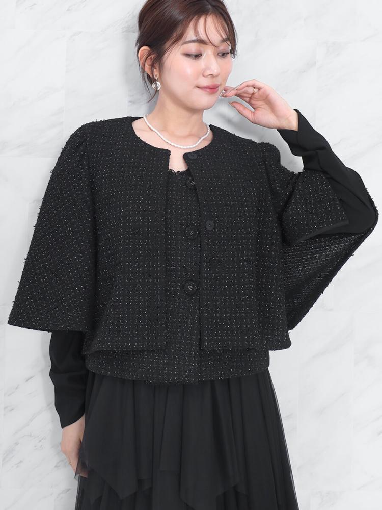 ニットツイードスリットスリーブジャケット - FENNEL - FENNEL