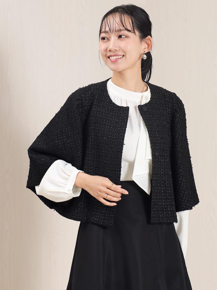 ニットツイードスリットスリーブジャケット - FENNEL - FENNEL