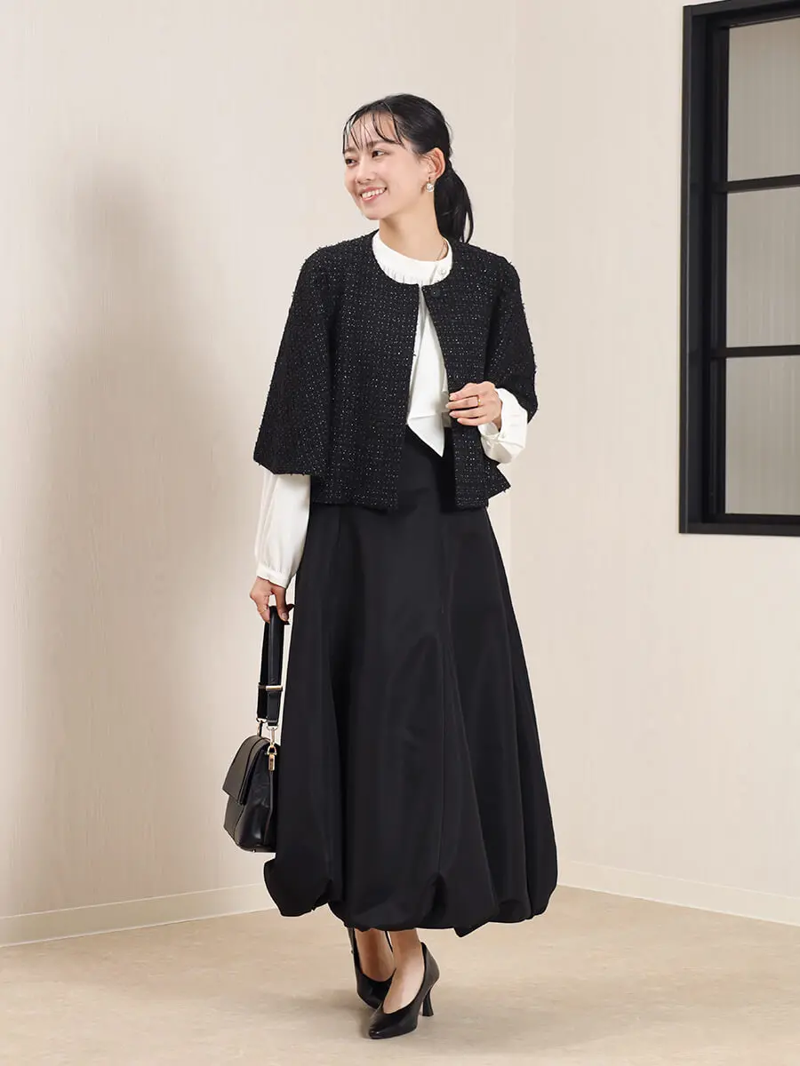 ニットツイードスリットスリーブジャケット - FENNEL - FENNEL