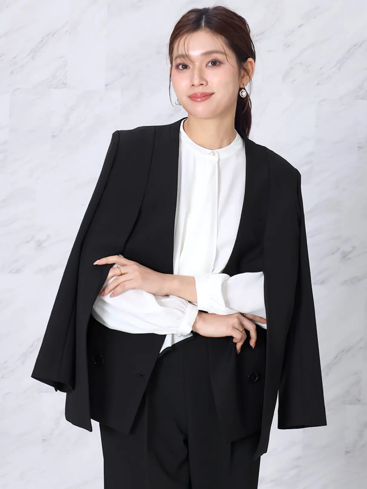 ダブルフロント2wayノーカラージャケット - FENNEL - FENNEL｜YAMADAYA