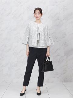 美品　FENNEL　グレー系 ヘリンボーン ノーカラージャケット　ヤマダヤ FENNELのノーカラージャケットの商品一覧｜ファッション通販のYAMADAYA