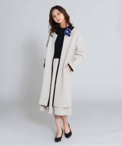 配色トリミングノーカラーコート Fennel Yamadaya Onlinestore