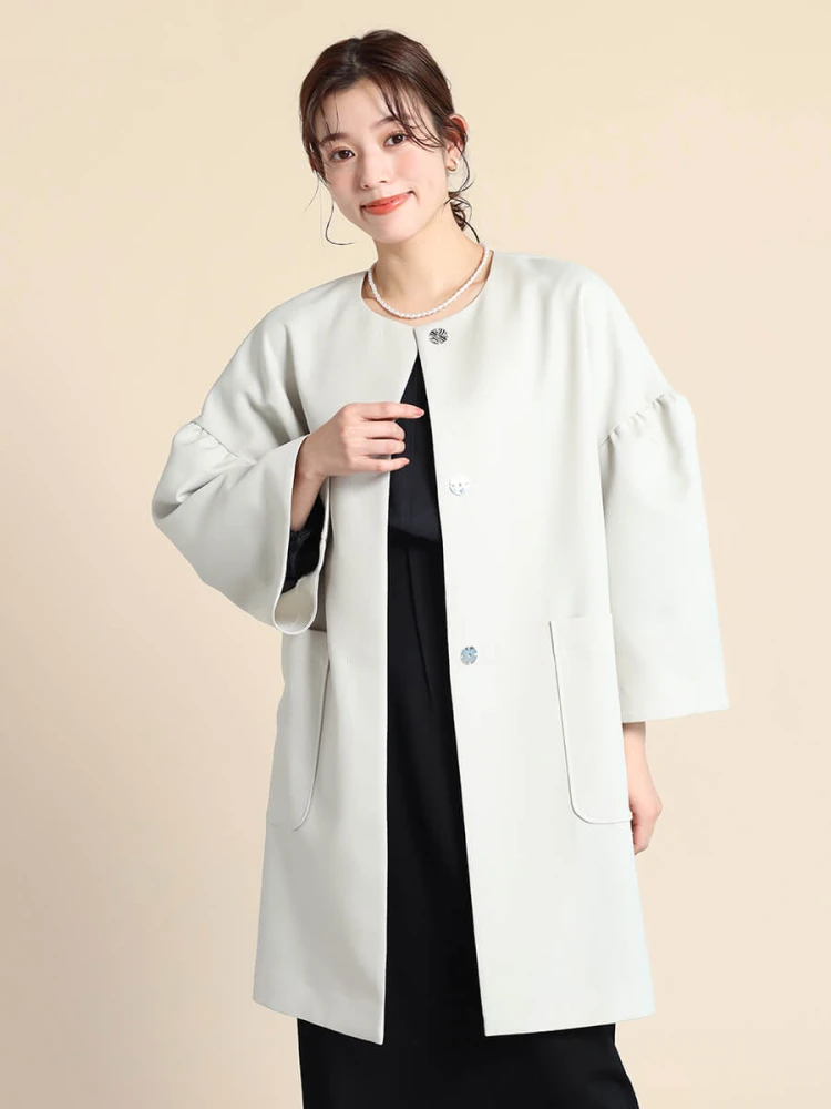 【新品未使用】ヤマダヤFENNEL ギャザースリーブノーカラーコート ギャザースリーブノーカラーコート - FENNEL - FENNEL｜YAMADAYA