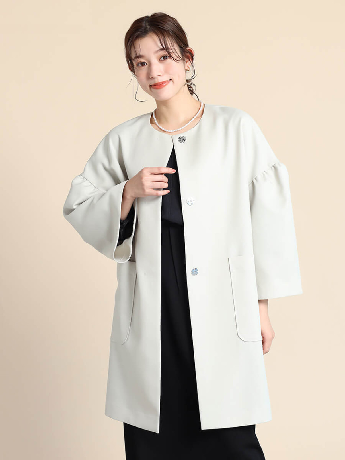 今期新品　FENNEL ヤマダヤギャザースリーブノーカラーコート ギャザースリーブノーカラーコート - FENNEL - FENNEL｜YAMADAYA