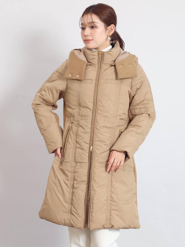 格子ステッチロングダウンコート - FENNEL - FENNEL｜YAMADAYA STORE