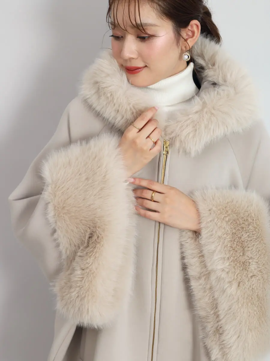 新品 FENNEL フェンネル ノーカラーファーコート ジャケット ヤマダヤ fennel ノーカラージャケット ファーコート LASUD ヤマダヤ