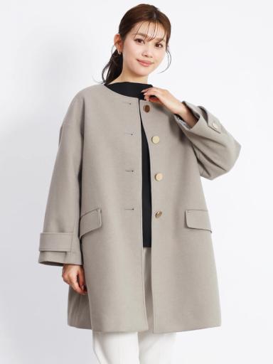 ゴールドボタンノーカラーロングコート - FENNEL - FENNEL｜YAMADAYA STORE