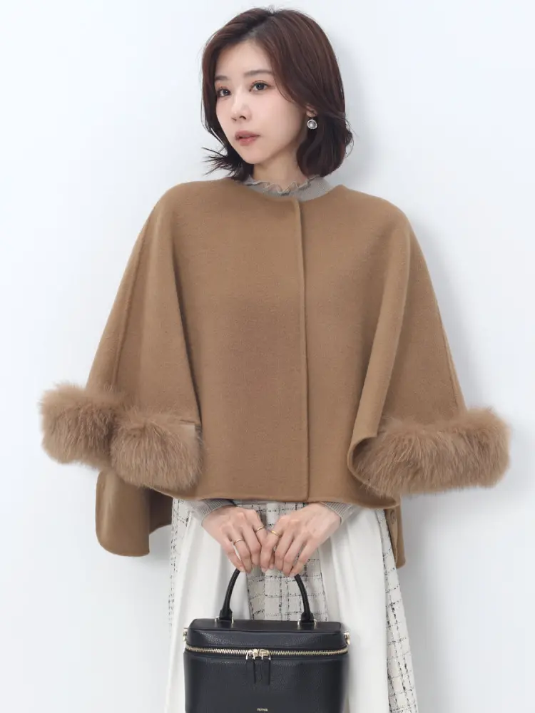 ウール100フォックスファーポンチョ - FENNEL - FENNEL｜YAMADAYA STORE