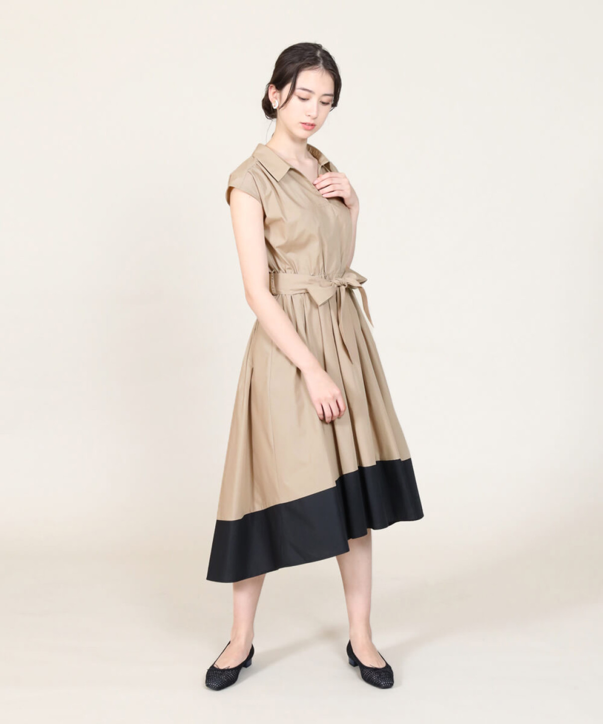 バイカラーフィット フレアワンピース Fennel Yamadaya Onlinestore