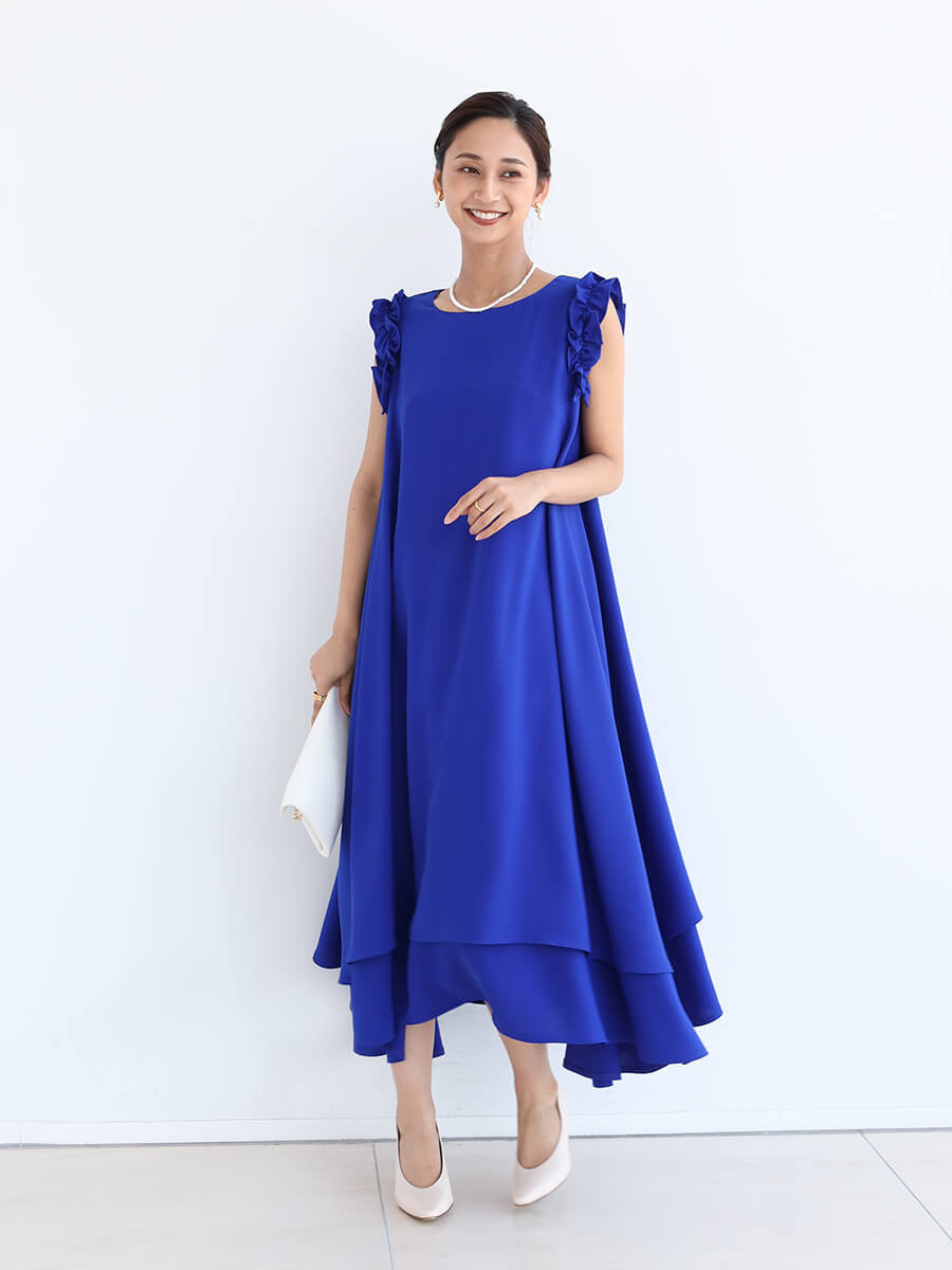 ショルダーフリルワンピ YAMADAYA STORE ショルダーフリルワンピ YAMADAYA STORE