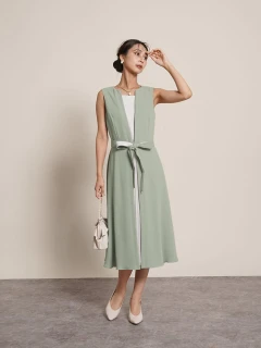 ★専用★スコットクラブ系列　FENNEL バイカラー　ドレス　　ヤマダヤ バイカラーウエストリボンドレス - FENNEL - FENNEL｜YAMADAYA STORE