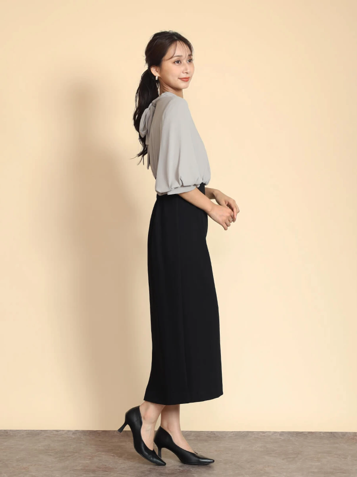 バックリボンバイカラーワンピース - FENNEL - FENNEL｜YAMADAYA