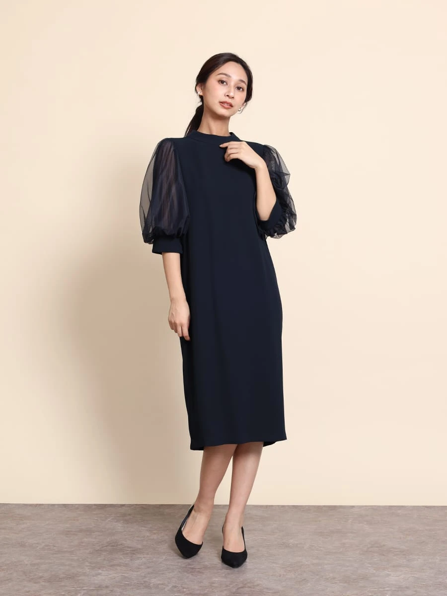 ＜美品＞FENNEL（フェンネル）リボン ロングワンピース フレア ヤマダヤ 美品 ヤマダヤ フェンネル フロント リボン ギャザー フレア