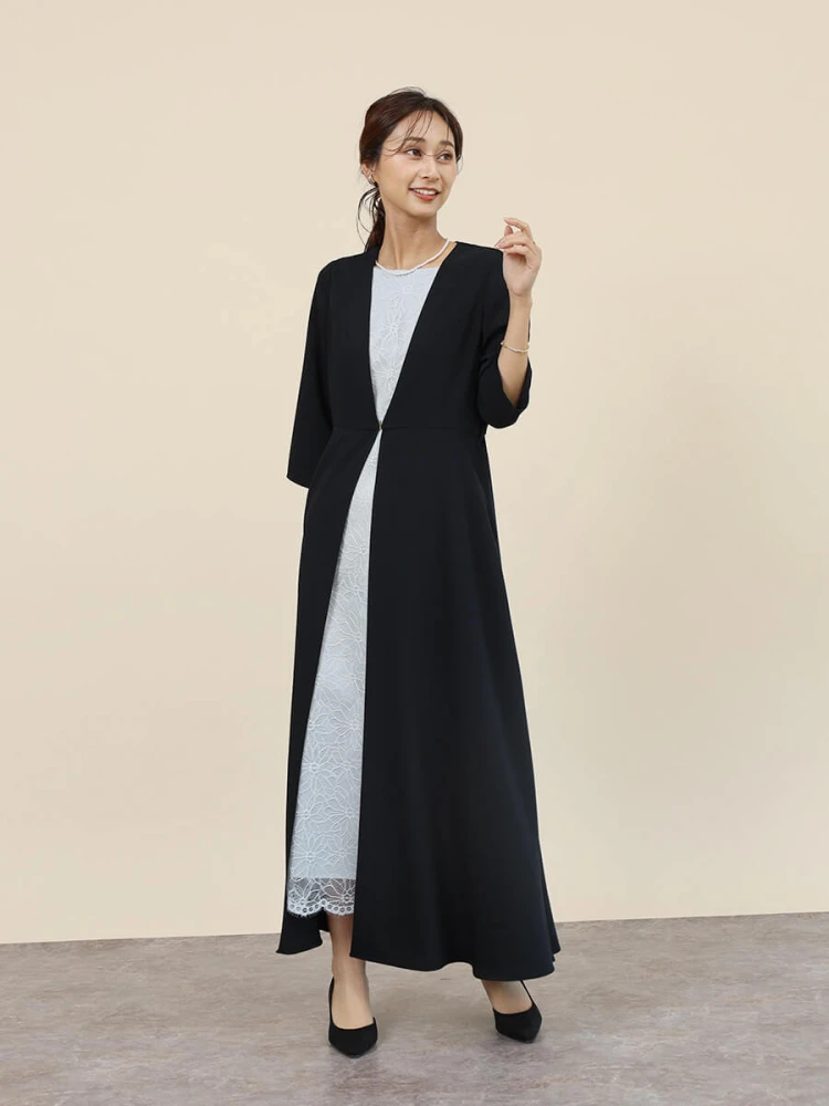 極美品 トッカ 23年洗える PAINE FIELD ドレス ロングワンピース STYLEMIXER | フロントホールフレアワンピース (ワンピース(ロング