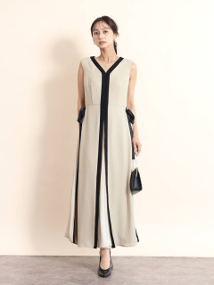 サイドリボンバイカラーロングワンピース - FENNEL - FENNEL｜YAMADAYA  
