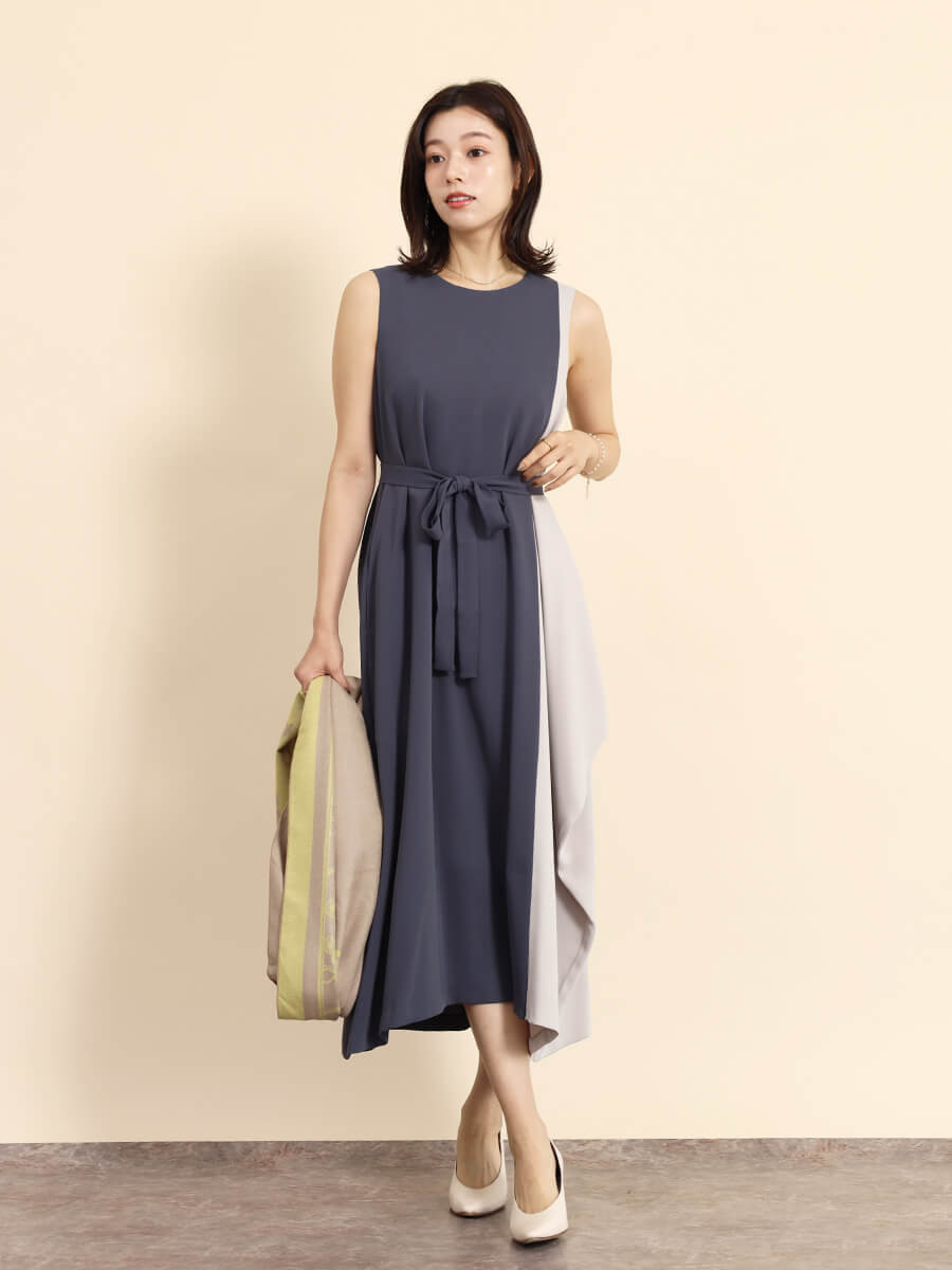 アシンメトリーバイカラーワンピース YAMADAYA STORE アシンメトリーバイカラーワンピース YAMADAYA STORE