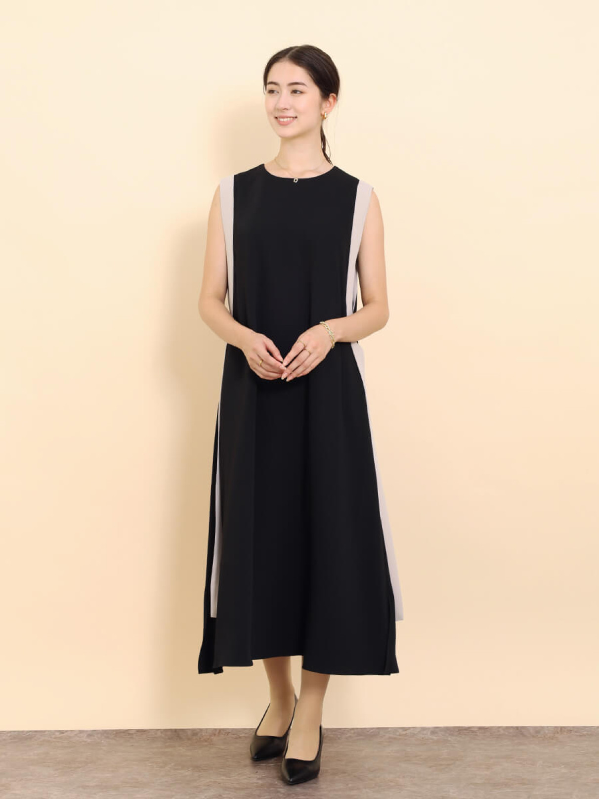 フェンネル　FENNEL Aラインワンピース　ノースリーブワンピース　ヤマダヤ バイカラーAラインワンピース - FENNEL - FENNEL｜YAMADAYA STORE