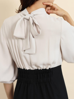 ヤマダヤ　フェンネル　　　バックリボン　バイカラーワンピース フェンネル FENNEL バックリボンバイカラーワンピース