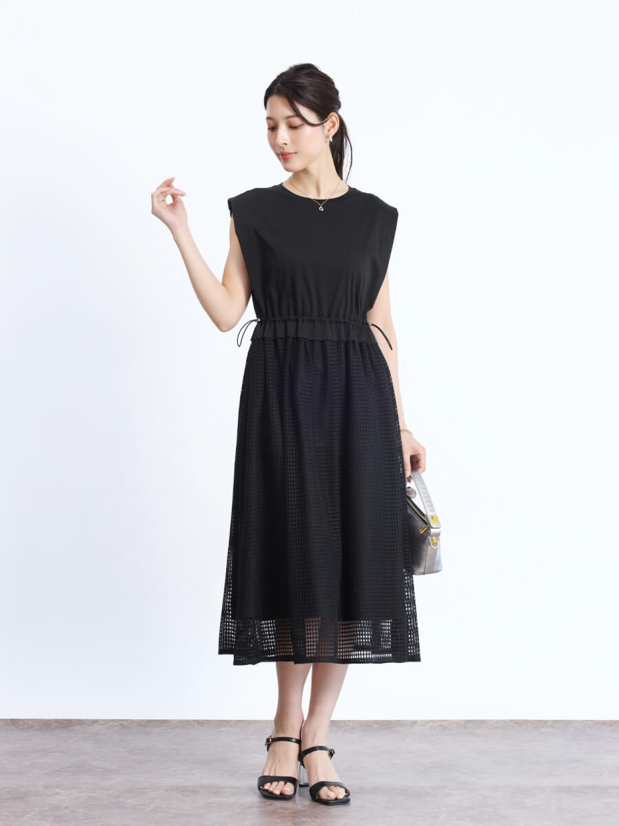 YAMADAYA fennelシアースリーブワンピース メッシュドッキングワンピース - FENNEL - FENNEL｜YAMADAYA STORE
