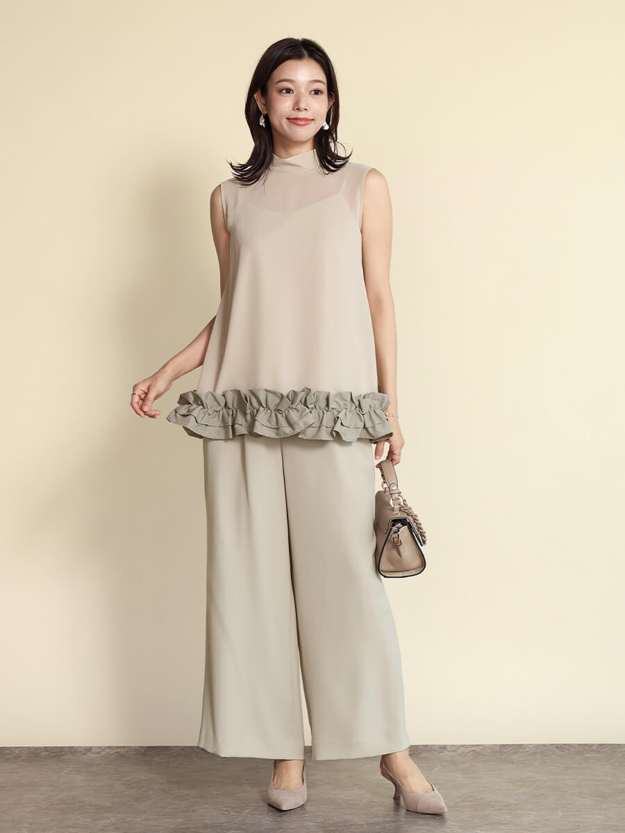 ノースリーブフリルヘムセットアップ YAMADAYA STORE ノースリーブフリルヘムセットアップ YAMADAYA STORE