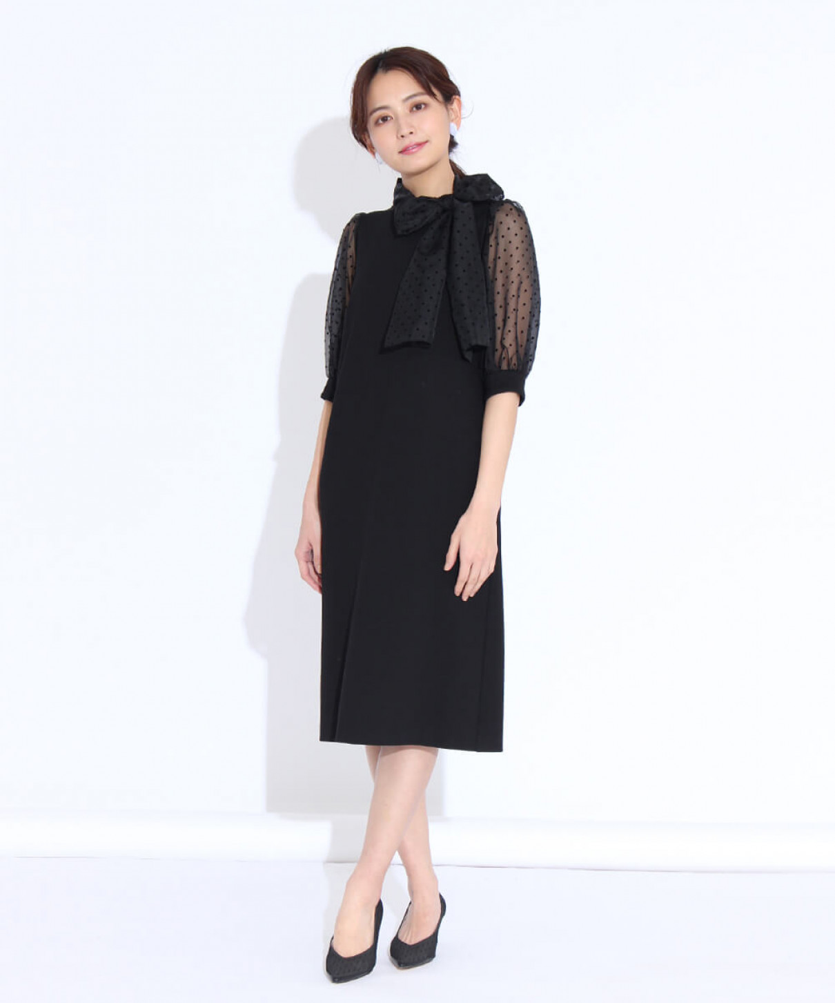 ドットチュールブラックワンピース Fennel Yamadaya Onlinestore