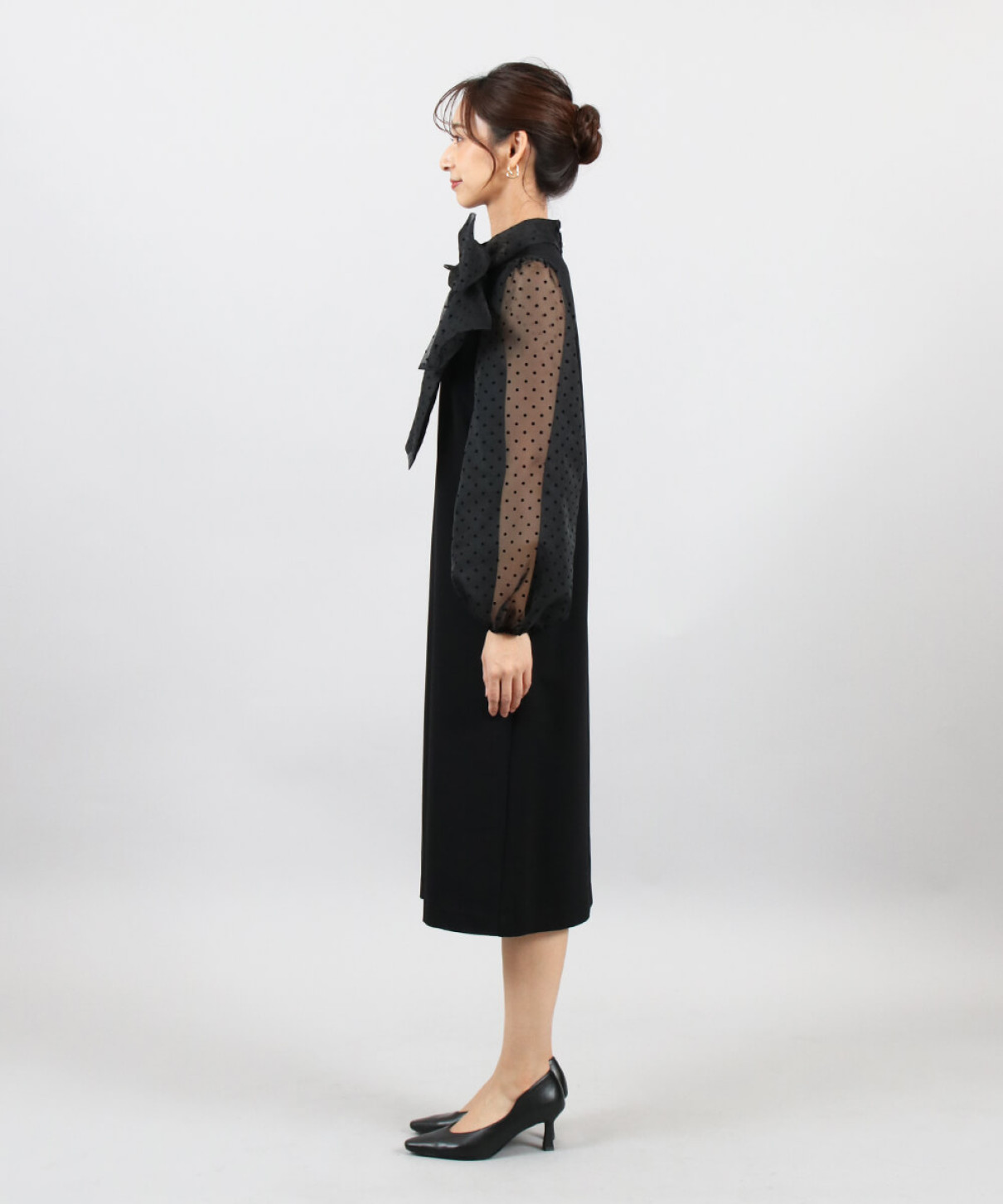 FENNEL フロッキードットリボンワンピース サイズ9号 フロッキードットリボンワンピース - FENNEL - FENNEL|YAMADAYA
