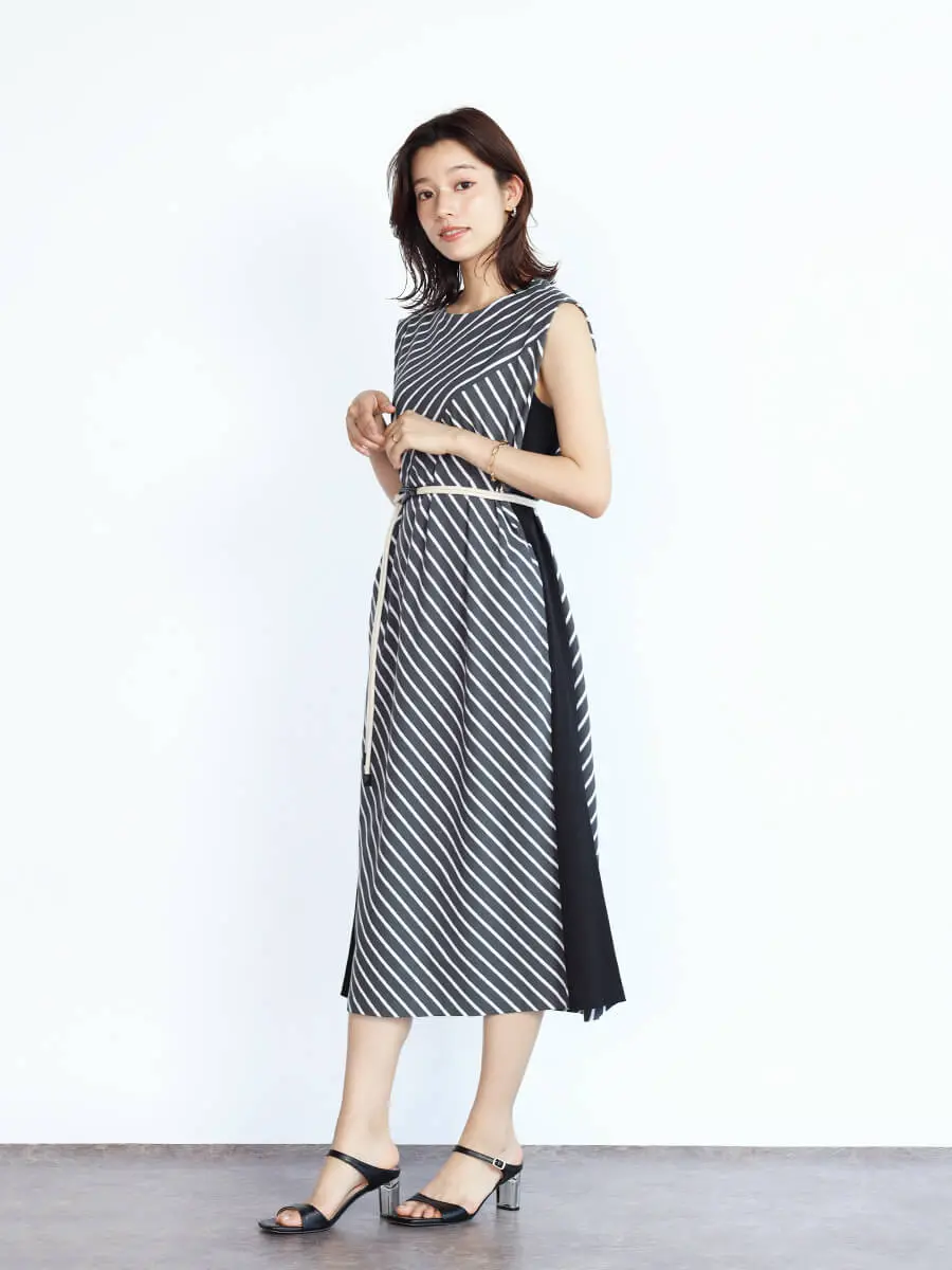 バイアスストライプカットソーワンピース - FENNEL - FENNEL