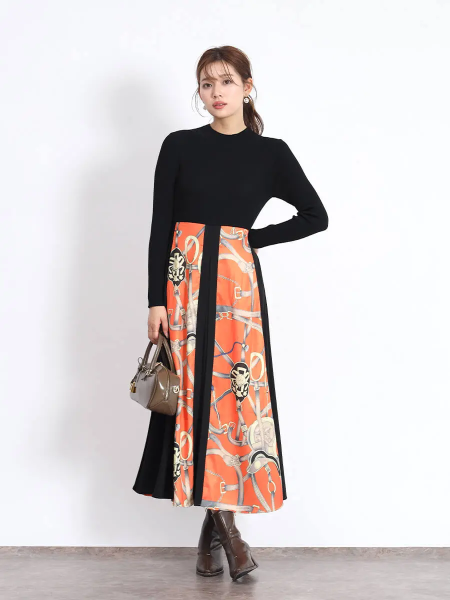 スカーフプリントドッキングワンピース - FENNEL - FENNEL｜YAMADAYA STORE