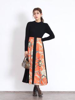 カフェラテ★断捨離中★ 様　FENNELフェンネル　ワンピース　9号 フェンネル FENNEL 格子編みデザインティアードワンピース