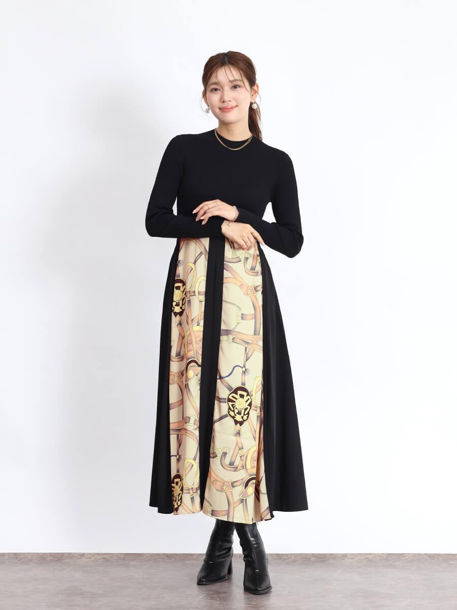 スカーフプリントドッキングワンピース - FENNEL - FENNEL｜YAMADAYA STORE