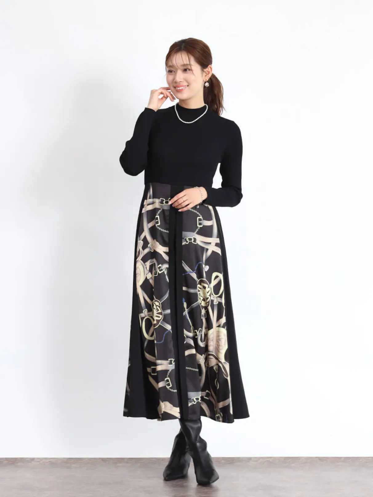 スカーフプリントドッキングワンピース - FENNEL - FENNEL｜YAMADAYA STORE