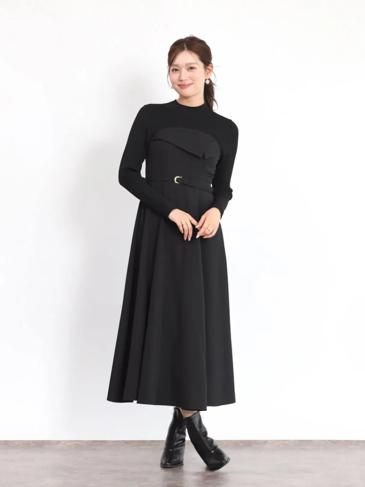 2.9万円！②タグ付きヤマダヤFENNELロングワンピース　ブラック 最終価格】2.9万円！タグ付きヤマダヤ FENNEL ロングワンピース
