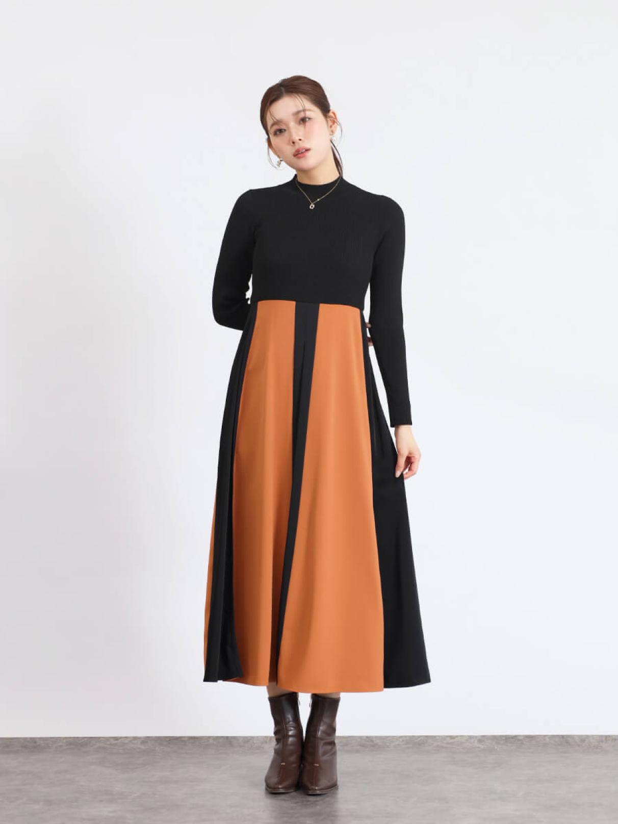 配色ニットドッキングワンピース - FENNEL - FENNEL｜YAMADAYA STORE