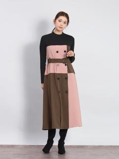 カラーブロックトレンチデザインワンピース - FENNEL - FENNEL