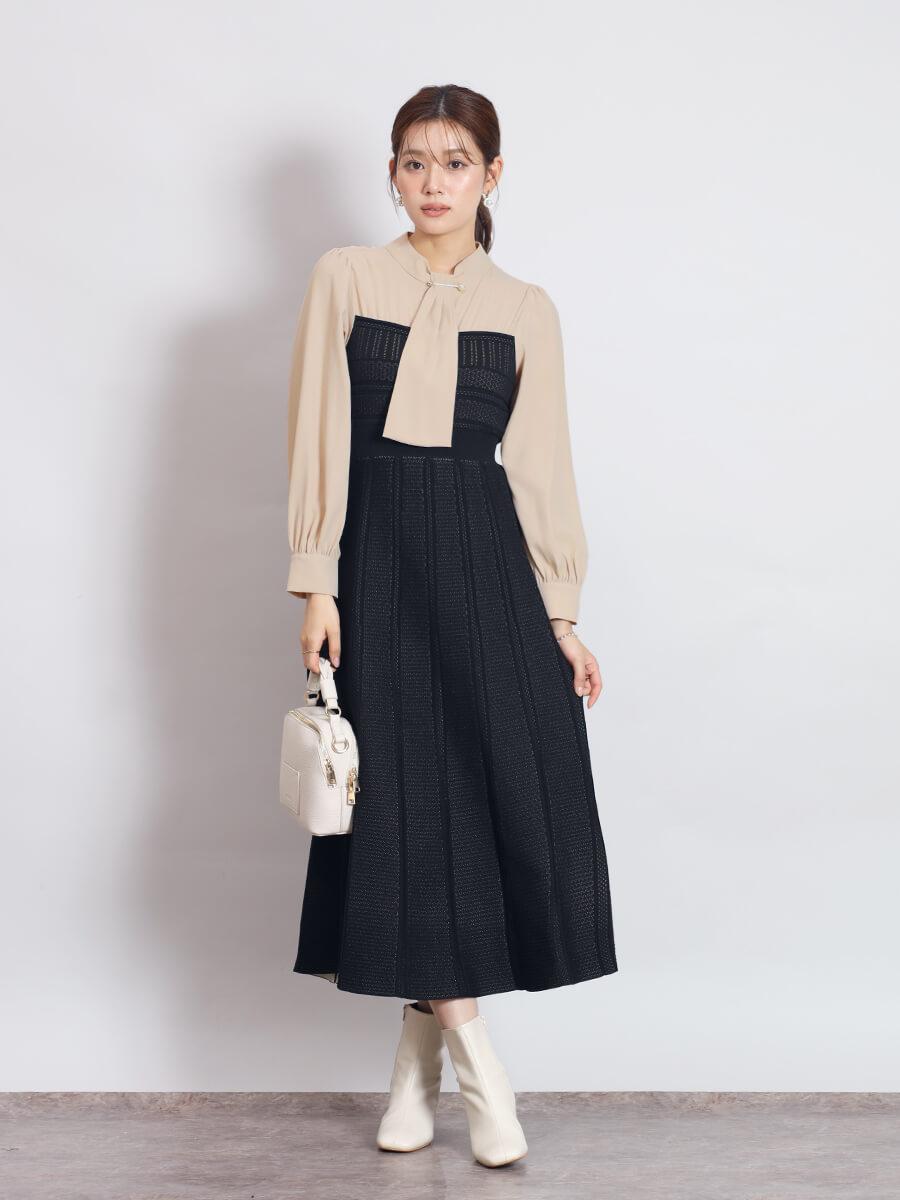 ブラウス×ニットドッキングワンピース - FENNEL - FENNEL｜YAMADAYA STORE