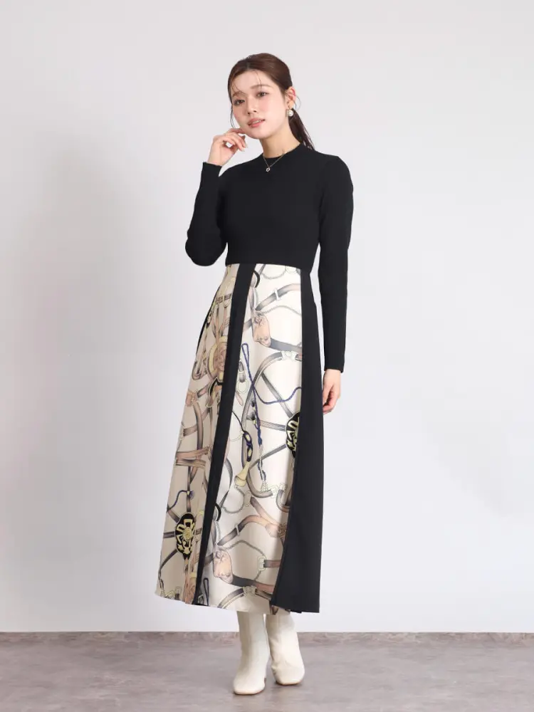 フェンネル（FENNEL）/スカーフプリントドッキングワンピース スカーフプリントドッキングワンピース - FENNEL - FENNEL｜YAMADAYA STORE