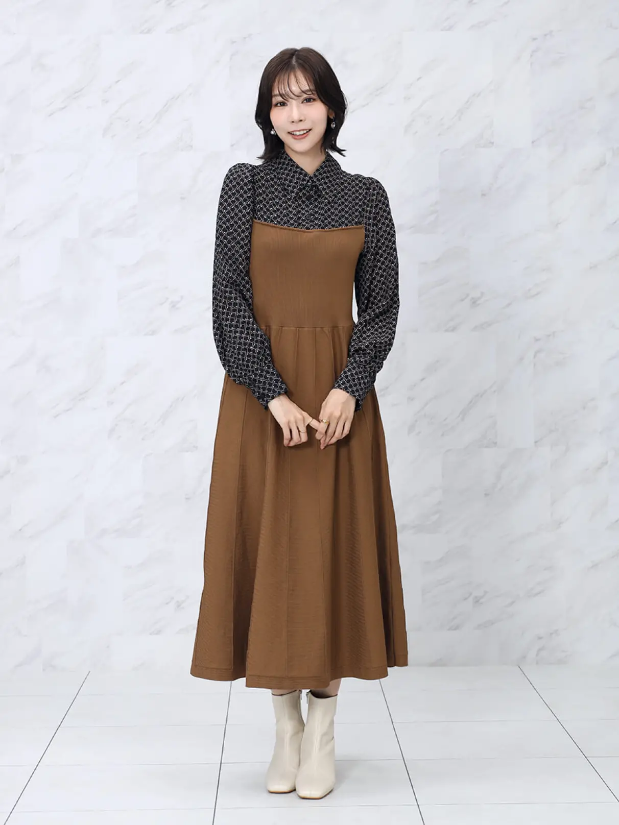 シャツドッキングニットワンピース - FENNEL - FENNEL｜YAMADAYA STORE