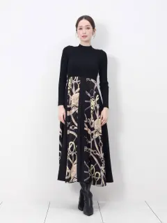 ❤︎新品❤︎FENNEL幾何学模様ロングワンピース モノトーン FENNELのその他ワンピースの商品一覧｜ファッション通販のYAMADAYA STORE