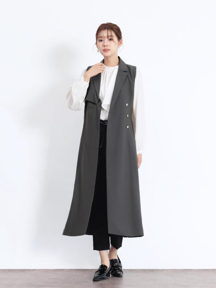 【新品】 ヤマダヤ FENNEL サイドスリット ロングジレ ブラック 日本製 フェンネル FENNEL サイドスリットロングジレ （ブラック
